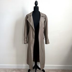 Long Oversized Trench! Petites Vintage 80s Long Trench Coat women’s 2P or 4P